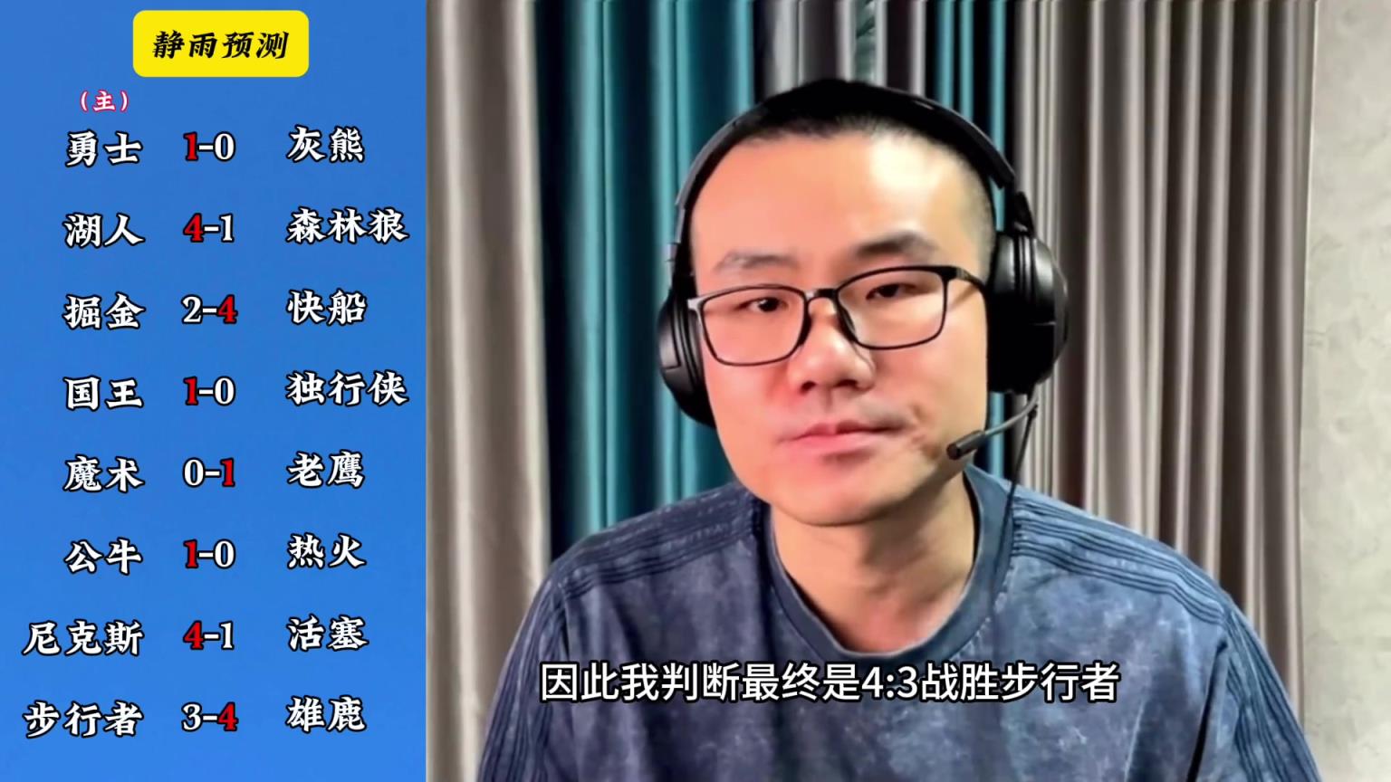 你同意嗎？靜雨對(duì)東西部季后賽球隊(duì)的預(yù)測(cè)：勇贏熊 湖船尼鹿晉級(jí)